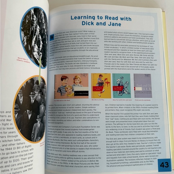 Growing Up With Dick and Jane American Dream Book with Sampler and Cut-out Dolls - Picture 8 of 12